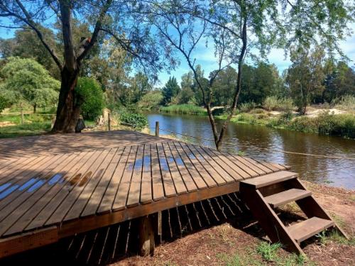 River Wooden deck campsite