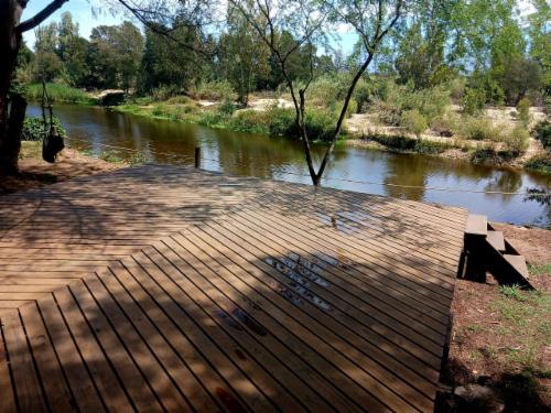 River Wooden deck campsite